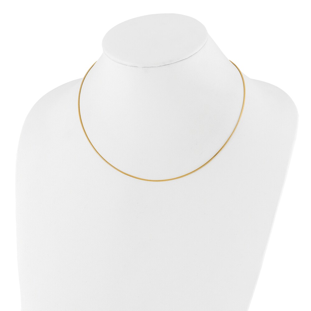 Domed Detachable Omega Necklace 14K Yellow Gold 18\" 6.0mm JPbgm2dI