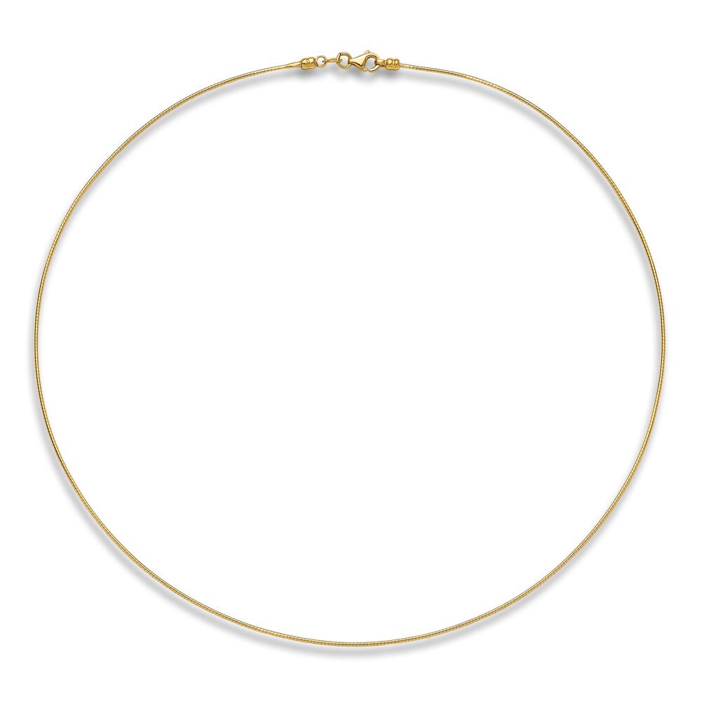 Domed Detachable Omega Necklace 14K Yellow Gold 18\" 6.0mm JPbgm2dI