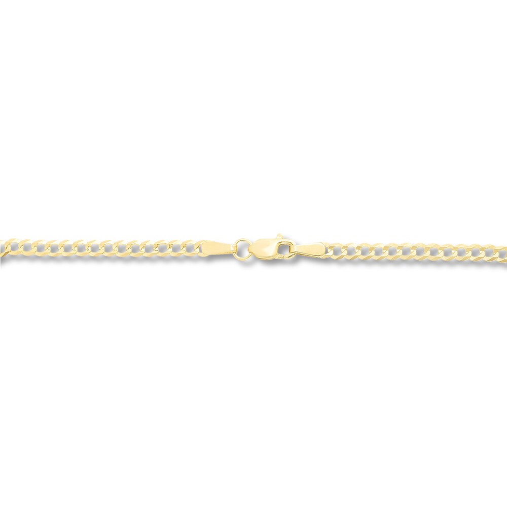 Curb Chain Necklace 14K Yellow Gold 24\" JooDxnQP