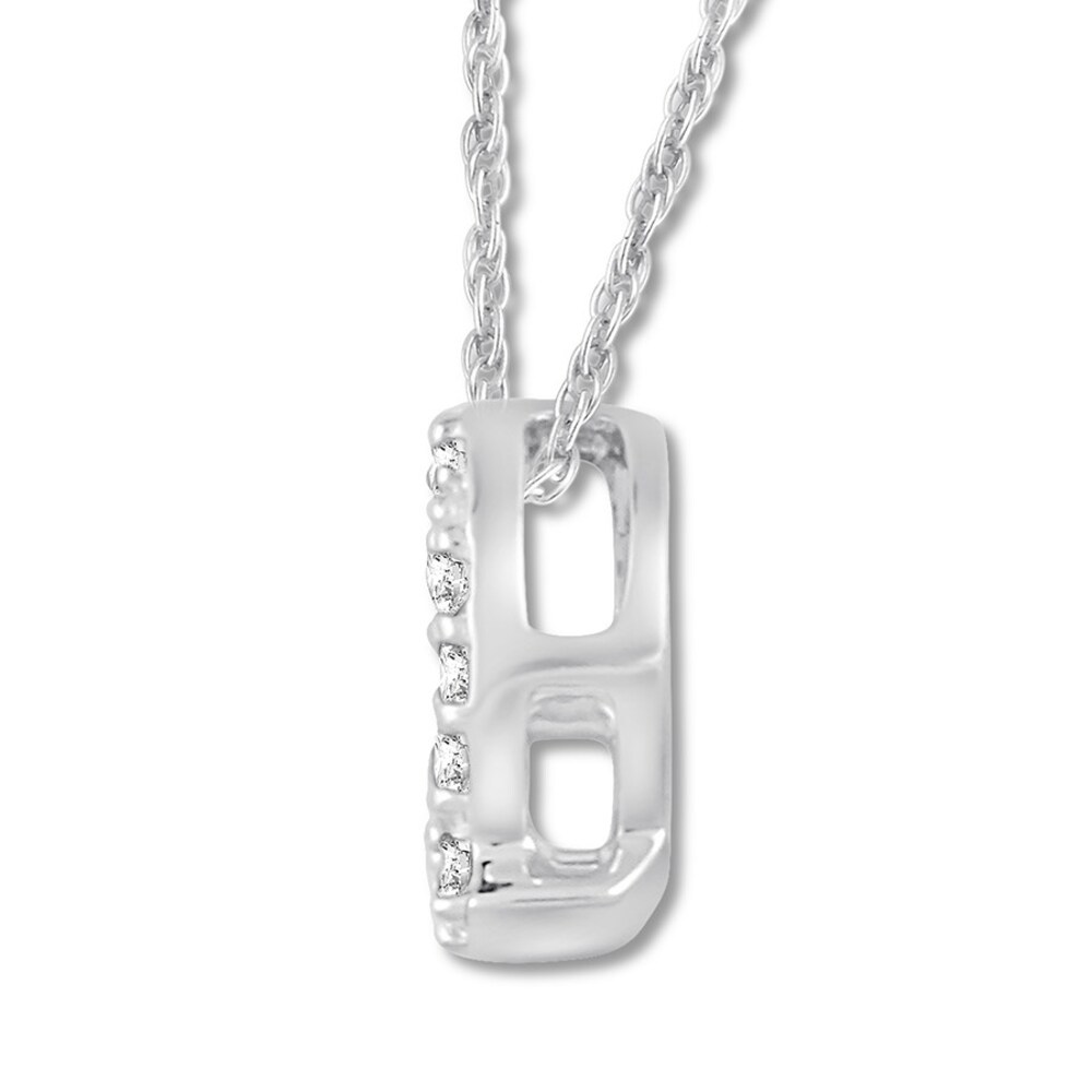 Diamond Initial Q Necklace 1/20 ct tw Round-cut 10K White Gold Js8zvf68