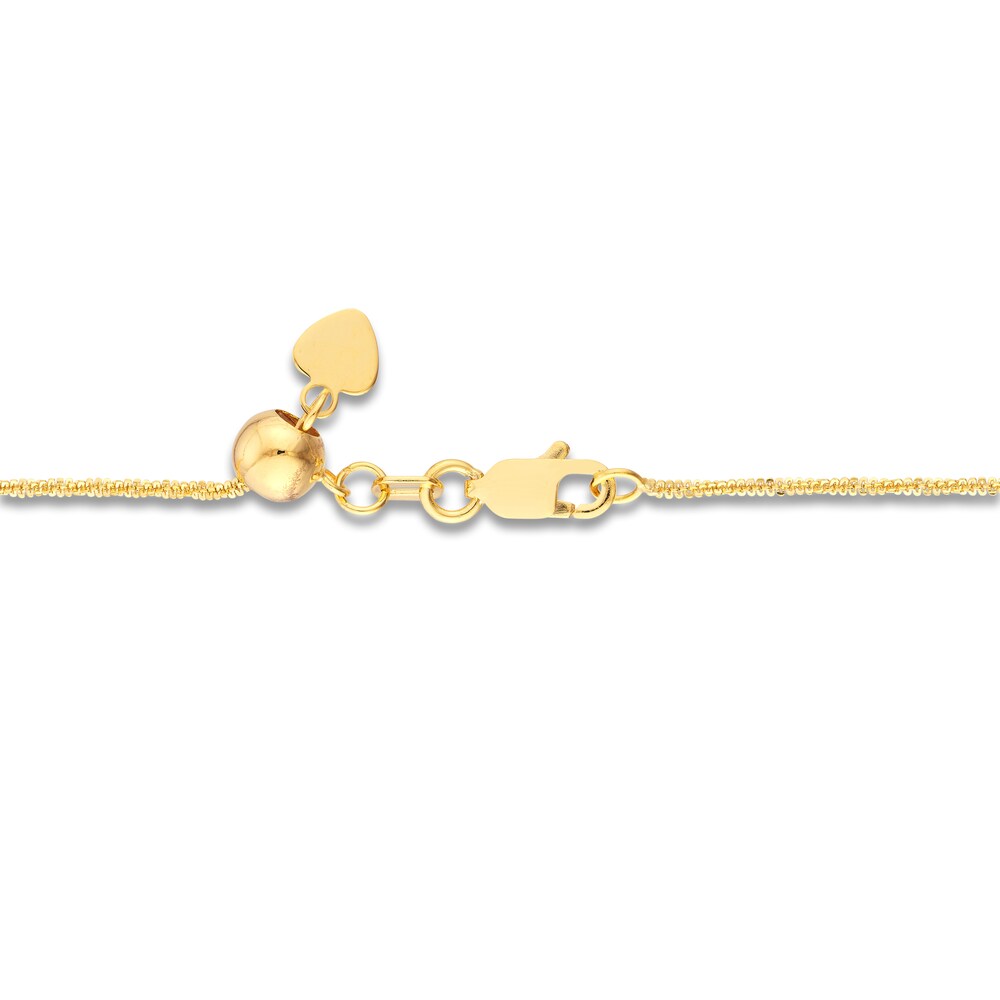 Adjustable 22\" Sparkling Chain 14K Yellow Gold Appx. 1.15mm K5OgD6Ov