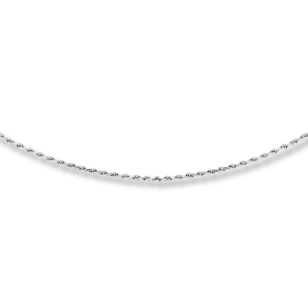 Rope Chain 10K White Gold 16\"-24\" Length KparGML7 [KparGML7]