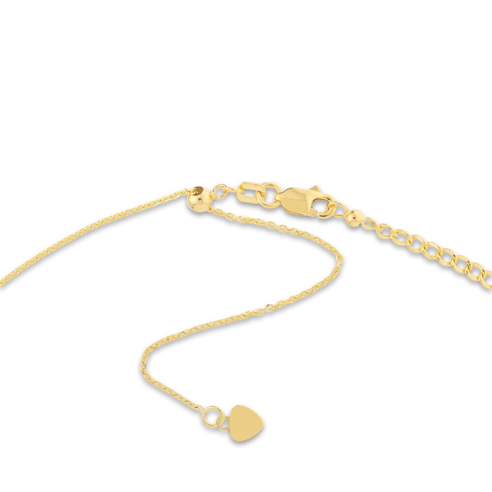 Curb Chain Choker Necklace 14K Yellow Gold 12\" Adj. KzjNhwqc