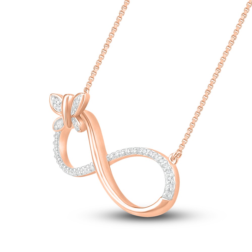 Diamond Infinity Necklace 1/15 ct tw Round 10K Rose Gold LSFQq3by