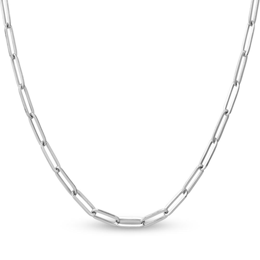 Paper Clip Chain Necklace 14K White Gold 20\" MQ2hlNjv [MQ2hlNjv]