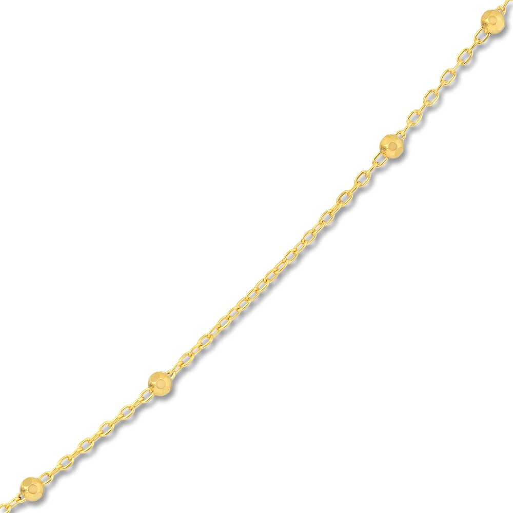 Beaded Chain Necklace 14K Yellow Gold McYIl6Nk