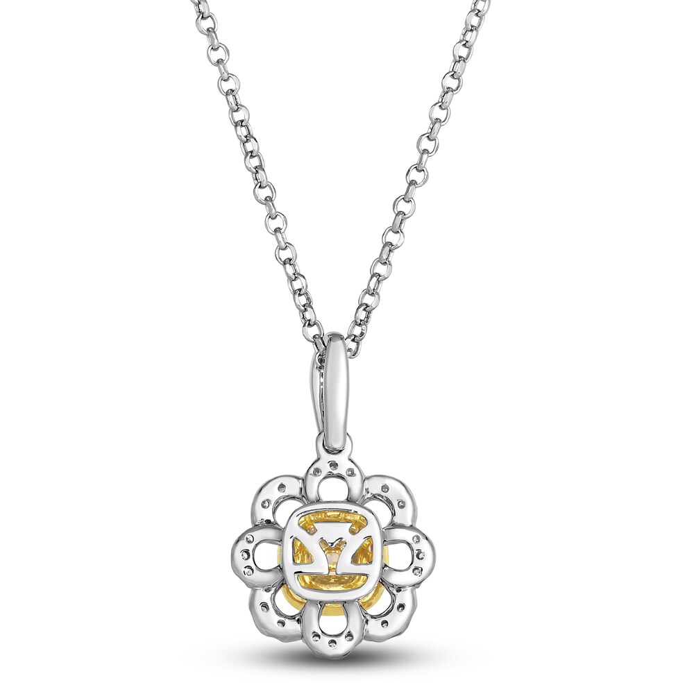 Le Vian Sunny Yellow Diamond Pendant Necklace 1/2 ct tw Round 14K Two-Tone Gold 19\" Nb5OEtsZ