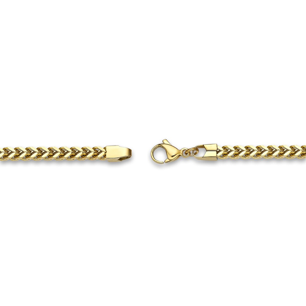 Men\'s Foxtail Chain Gold Ion-Plated Stainless Steel 4mm 30\" Nd5dURv2