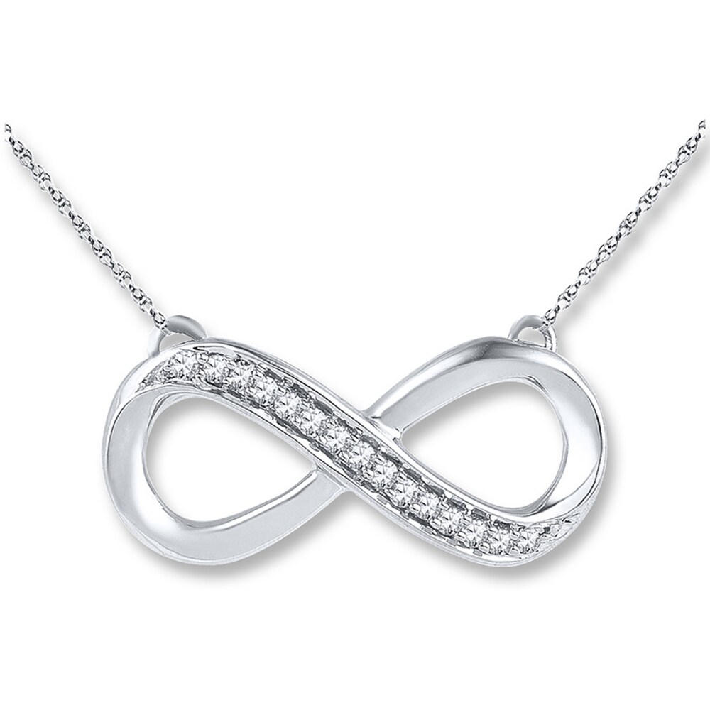 Diamond Infinity Necklace 1/10 ct tw Round-cut Sterling Silver NdIqJ48j [NdIqJ48j]