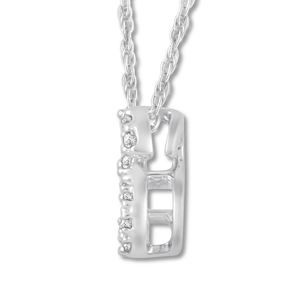 Diamond Initial S Necklace 1/20 ct tw Round-cut 10K White Gold NfmA5NLH