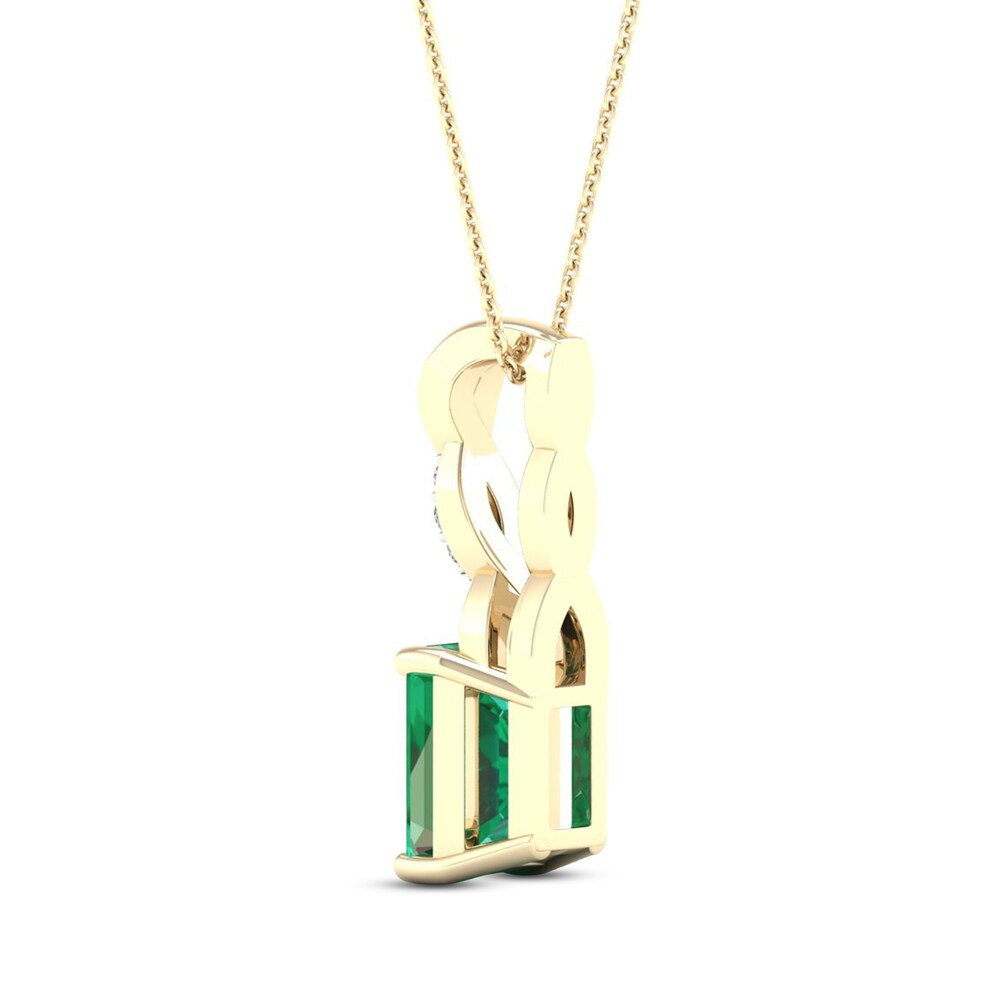 Natural Emerald Necklace Diamond Accent 10K Yellow Gold NfwbkRU8