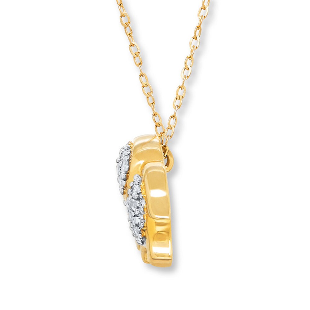 Elephant Necklace 1/10 ct tw Diamonds 14K Yellow Gold Njz3Jcwx