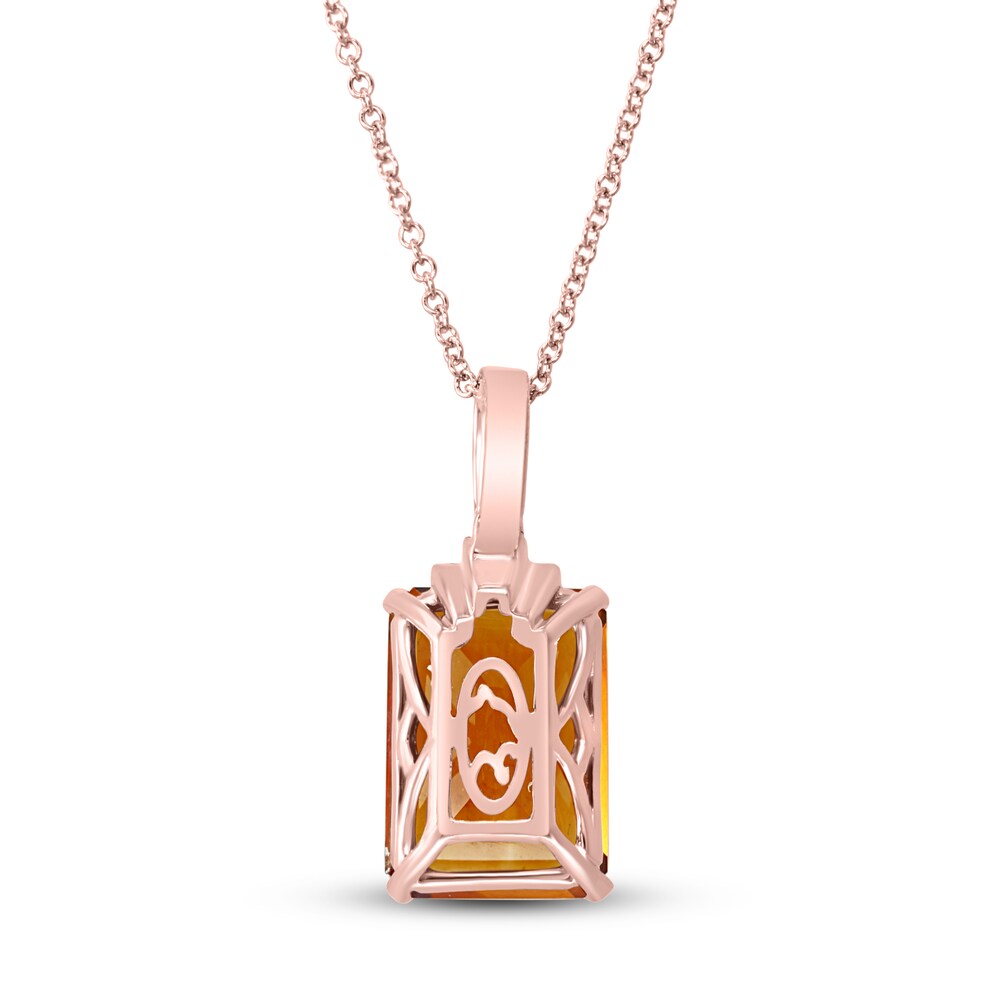 Effy Natural Citrine Necklace 1/10 ct tw Diamonds 14K Rose Gold NsYAFuZv