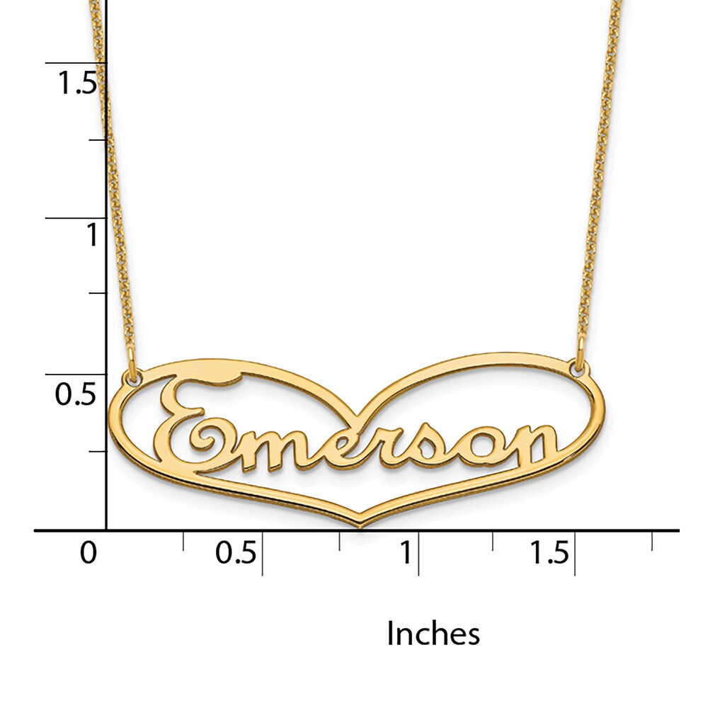 Heart Name Plate Necklace 14K Yellow Gold NySEWDbA