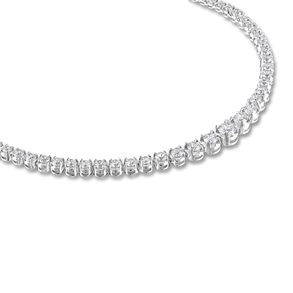 Diamond Tennis Necklace 12 ct tw Round 14K White Gold 16\" Og2TRiPx