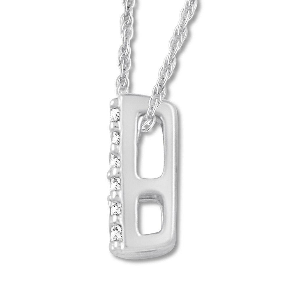 Diamond Initial N Necklace 1/20 ct tw Round-cut 10K White Gold OgK7fTPL