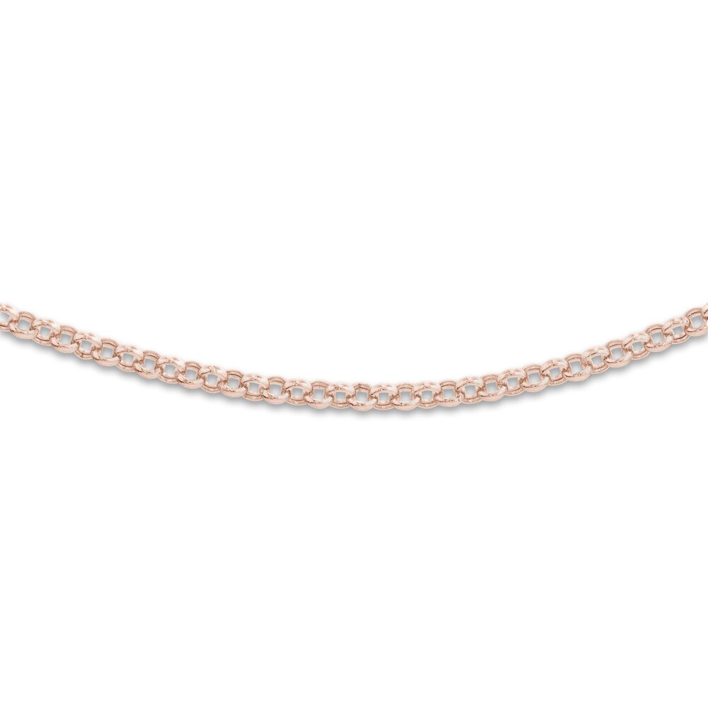 Rolo Chain Choker Necklace 14K Rose Gold 13\" Ok3JASy2