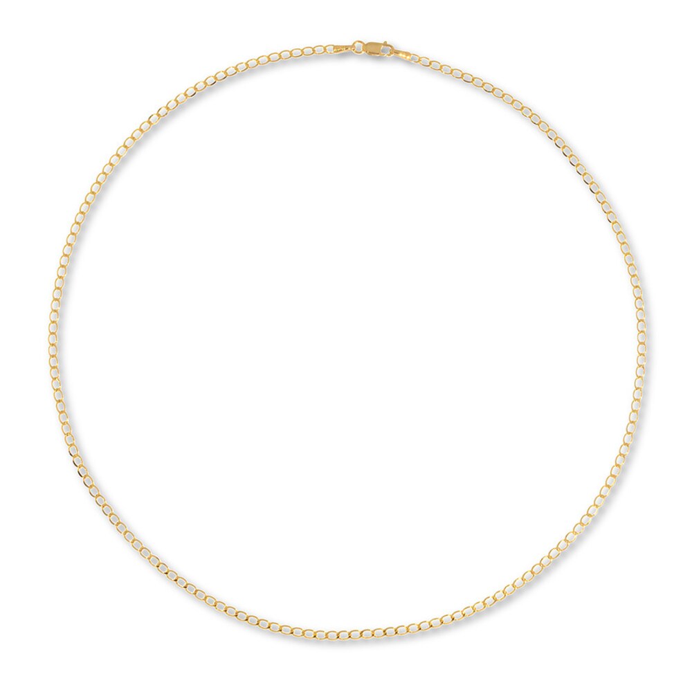 Curb Chain Necklace 10K Yellow Gold 20\" Length Olbl7oZQ