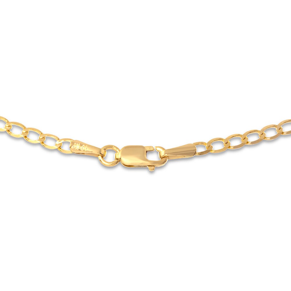 Curb Chain Necklace 10K Yellow Gold 20\" Length Olbl7oZQ