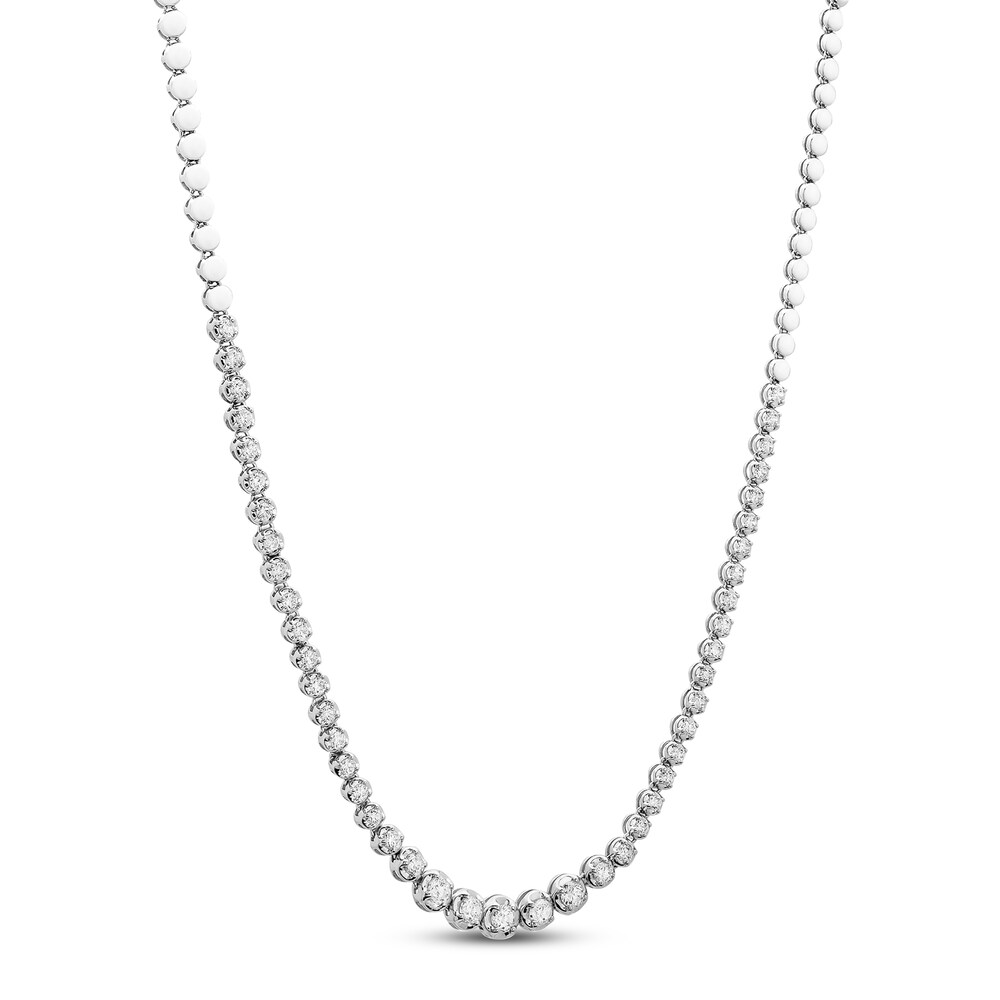 Diamond Necklace 2 ct tw Round 14K White Gold OpxjGkeO