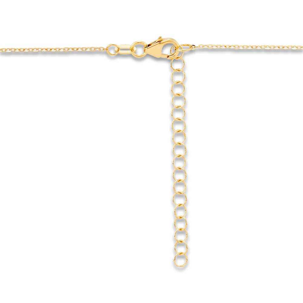 Italia D\'Oro Triple Bar Station Necklace 14K Yellow Gold 17.5\" Ozjh9iaH