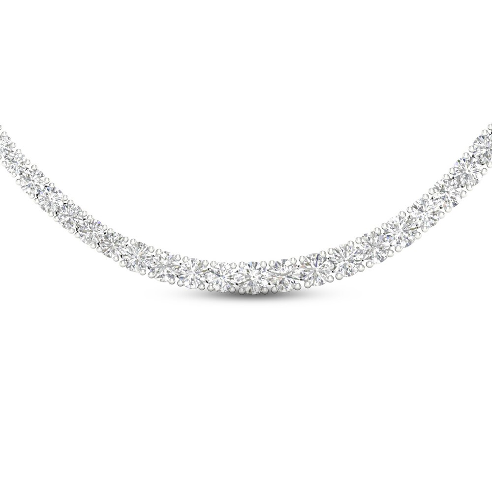 Lab-Created Diamond Tennis Necklace 10 ct tw Round 14K White Gold PKkuzwvd