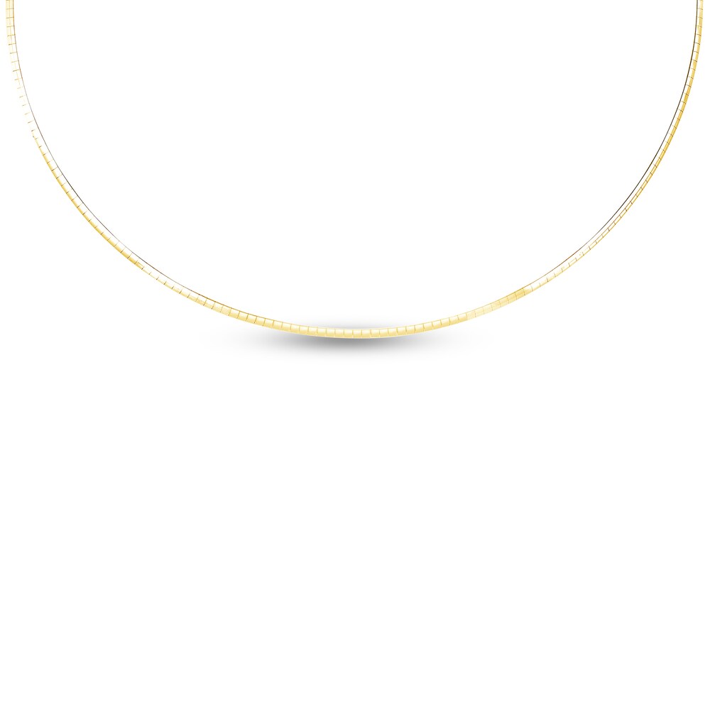 Omega Chain Necklace 14K Yellow Gold 16\" PkcyRfyy