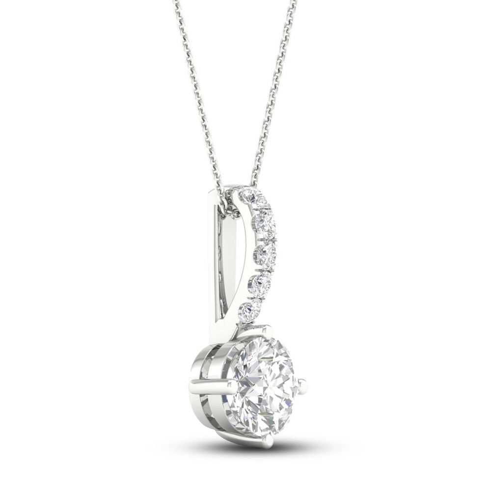 Lab-Created Diamond Necklace 1 ct tw Round 14K White Gold Q93vyZyM