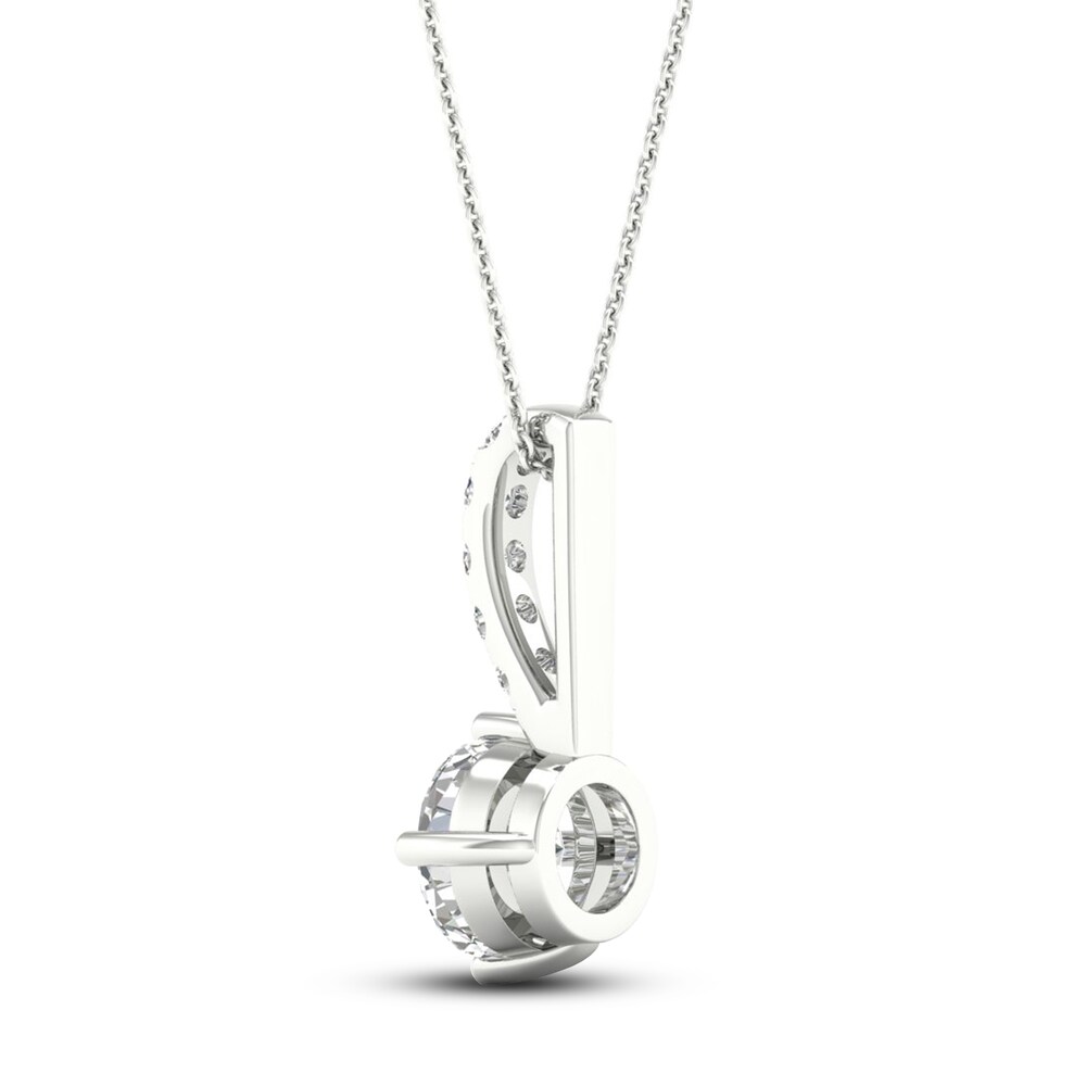 Lab-Created Diamond Necklace 1 ct tw Round 14K White Gold Q93vyZyM