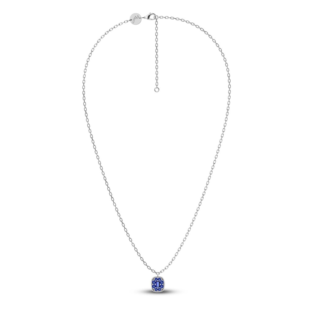 Juliette Maison Natural Blue Sapphire Pendant Necklace 10K White Gold QzdTkdO4