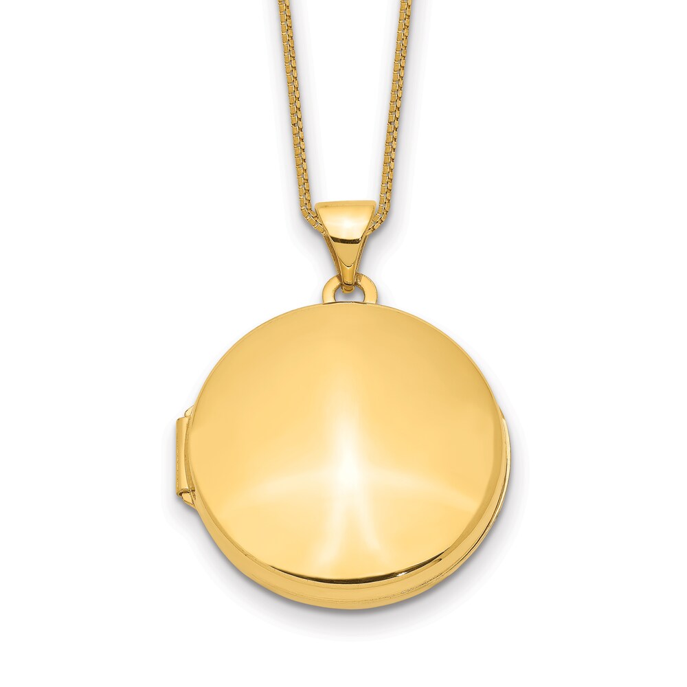 Domed Locket Necklace 14K Yellow Gold 18\" ROTZGcCE
