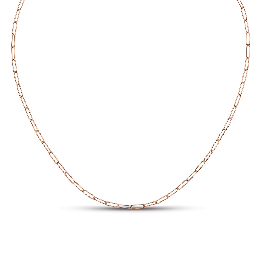 Polished Paperclip Link Necklace 14K Rose Gold RdqmWcGS [RdqmWcGS]