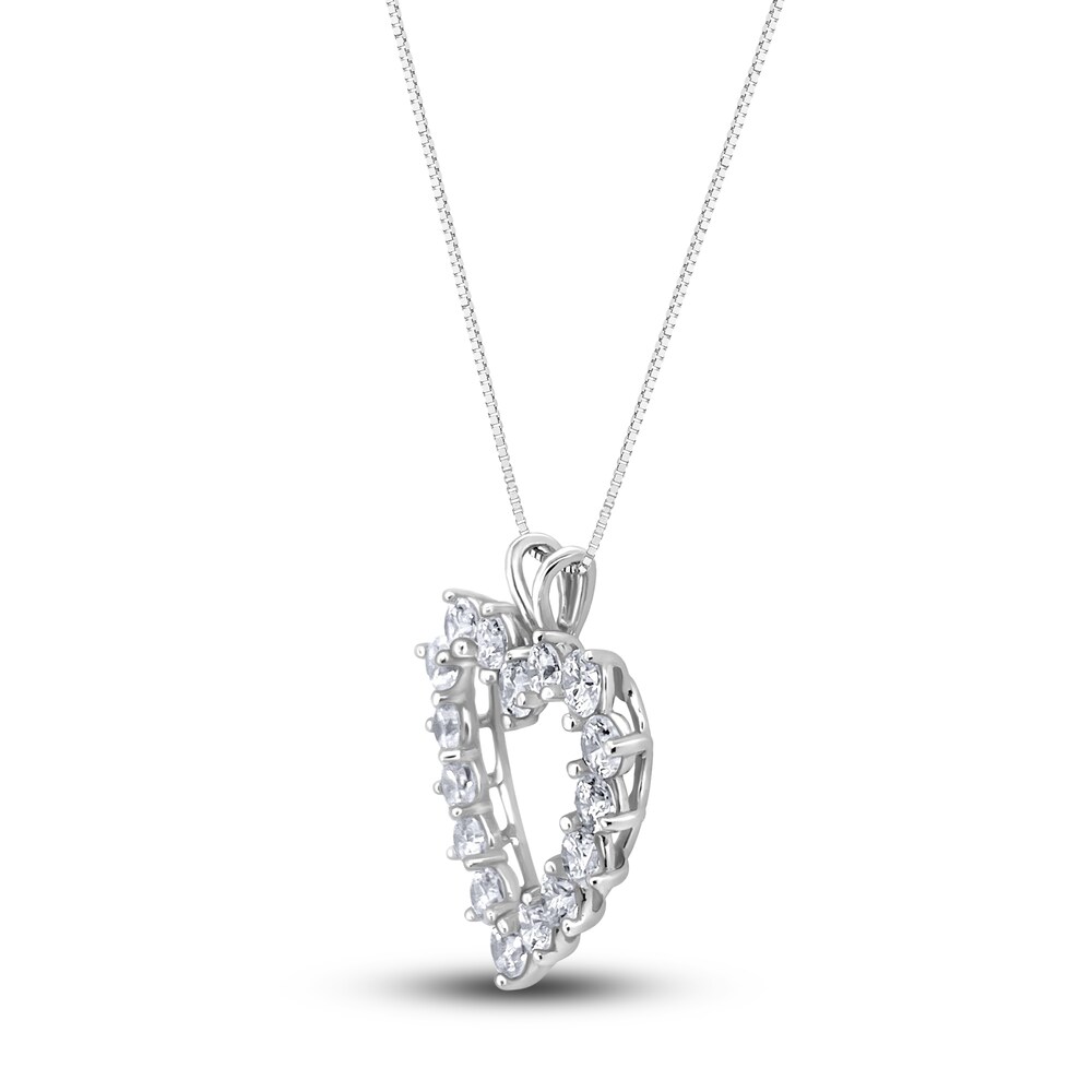 Diamond Pendant Necklace 2-1/2 ct tw Round 14K White Gold 18\" Ry1GLWNs