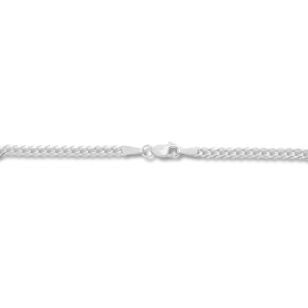Curb Chain Necklace 14K White Gold 18\" S7iJs1Q9