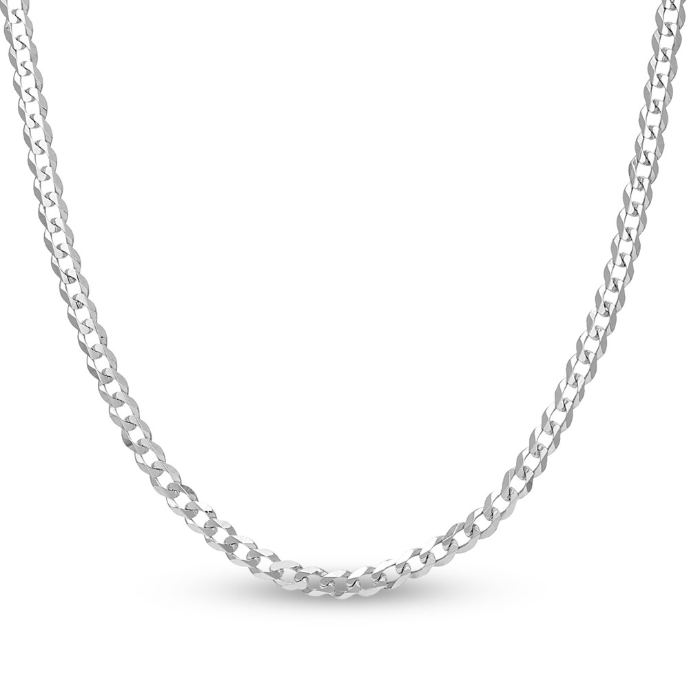 Light Cuban Link Necklace 14K White Gold 22" SE9eTemx