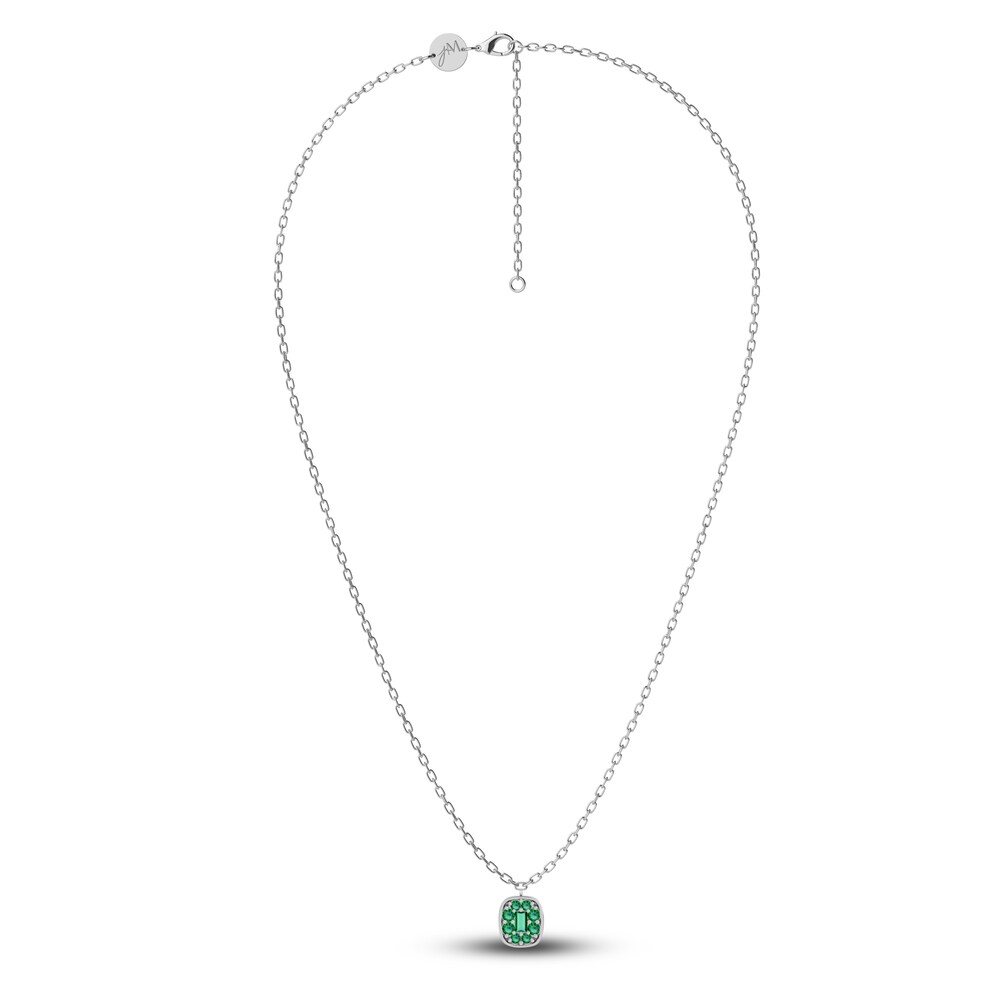 Juliette Maison Natural Emerald Pendant Necklace 10K White Gold SOyibvJF