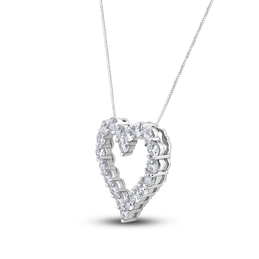 Diamond Pendant Necklace 3 ct tw Round 14K White Gold 18\" SghMDlf9