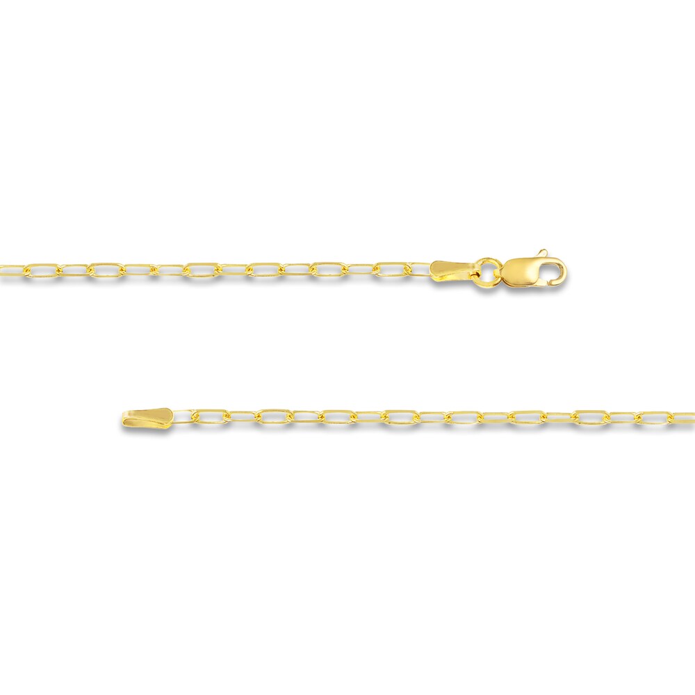 Paper Clip Chain Necklace 18K Yellow Gold 20\" 1.95mm Si6GsB36