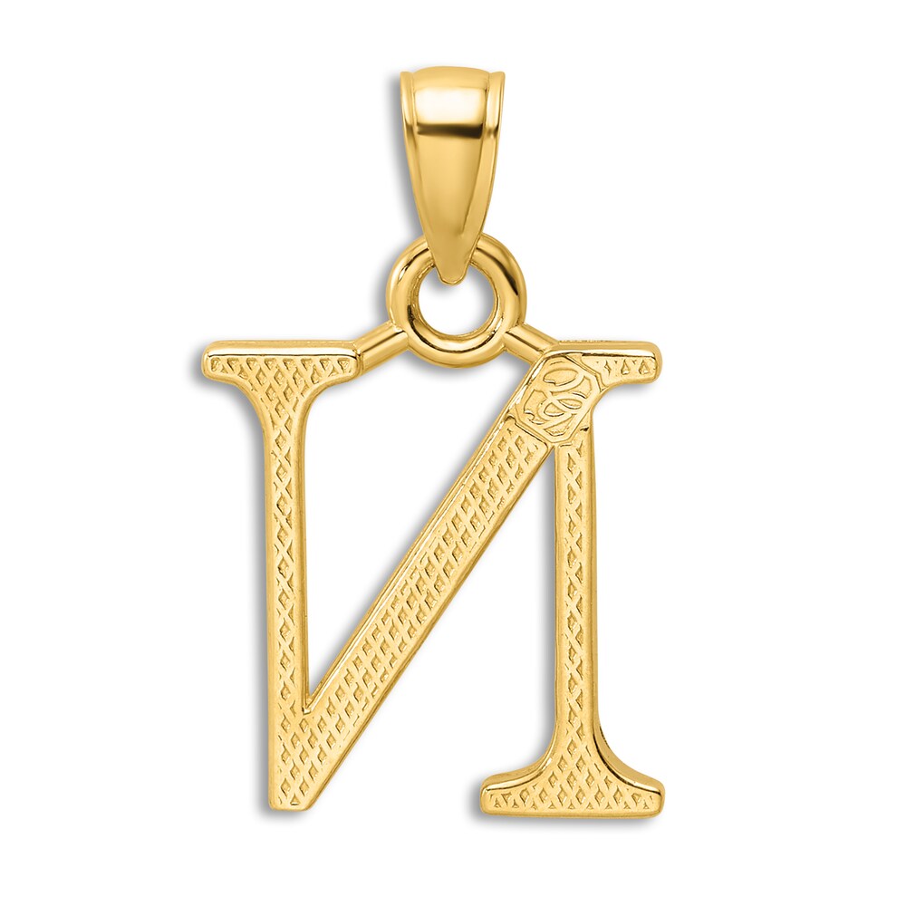 Initial N Charm 14K Yellow Gold 18\" SwDA591U