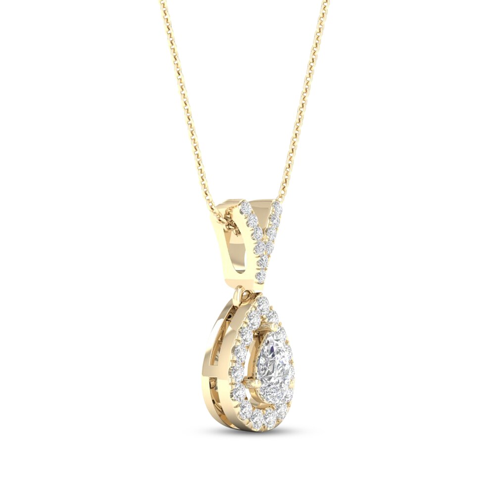 Diamond Necklace 1/4 ct tw Round 10K Yellow Gold SyKhNdms