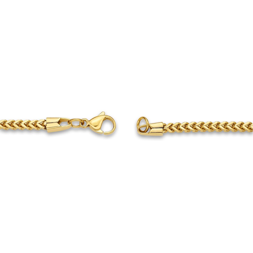 Men\'s Foxtail Chain Gold Ion-Plated Stainless Steel 2.5mm 24\" Tgaj5kYq