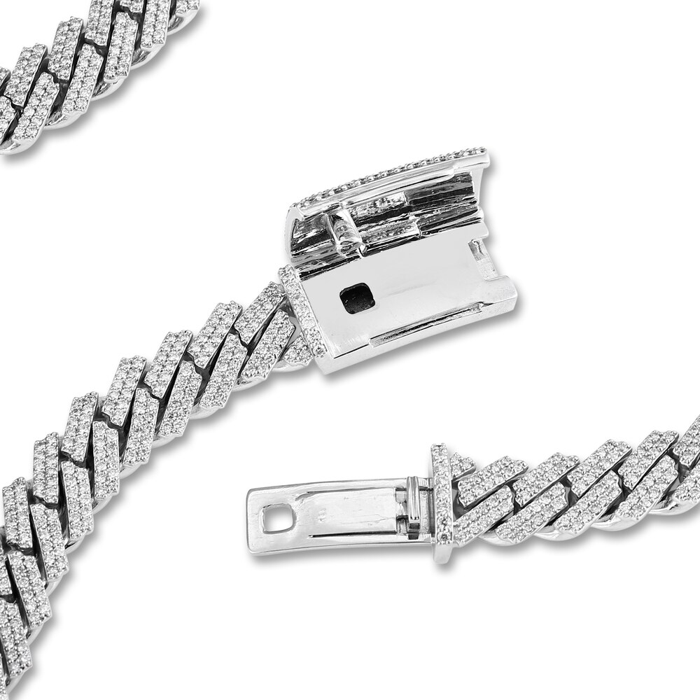 Men\'s Diamond Cuban Link Chain 19 ct tw Round Necklace 10K White Gold 22\" UELj1N6a