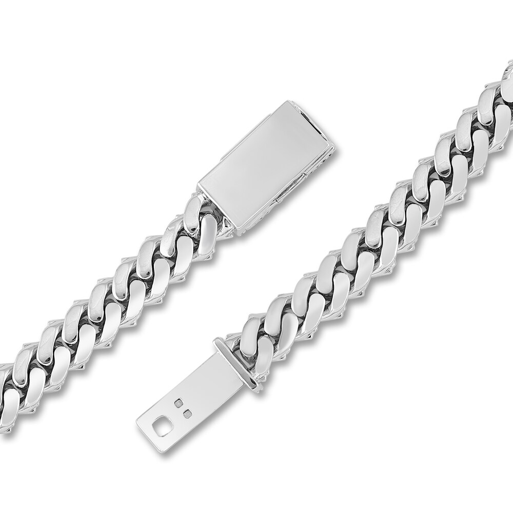 Men\'s Diamond Cuban Link Chain 19 ct tw Round Necklace 10K White Gold 22\" UELj1N6a