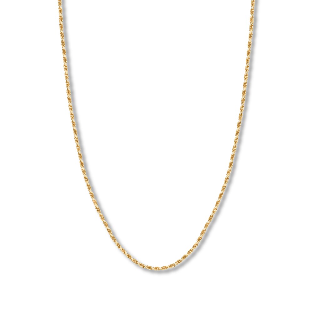 24\" Textured Rope Chain 14K Yellow Gold Appx. 3mm UjWbE9Nn