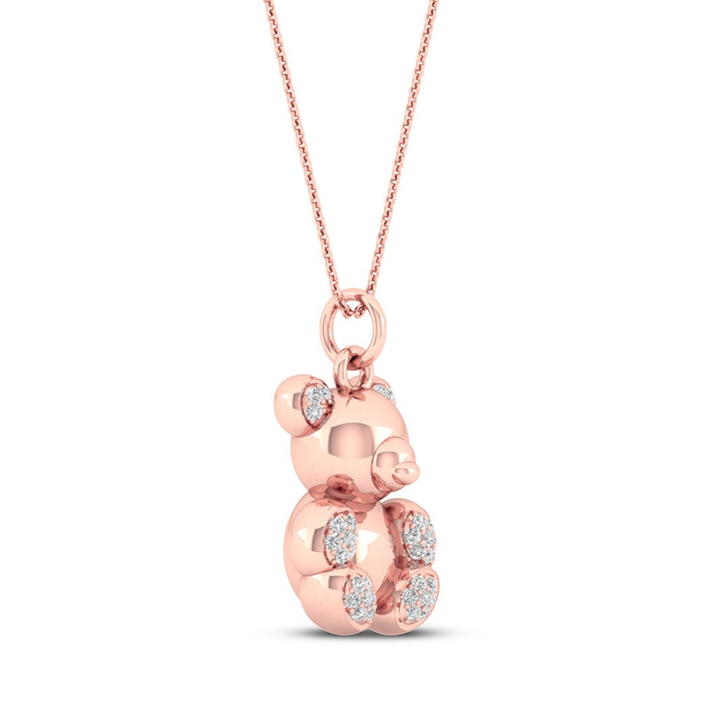 Bear Necklace 1/15 ct tw Diamonds Sterling Silver 14K Plated VFrbjKp3