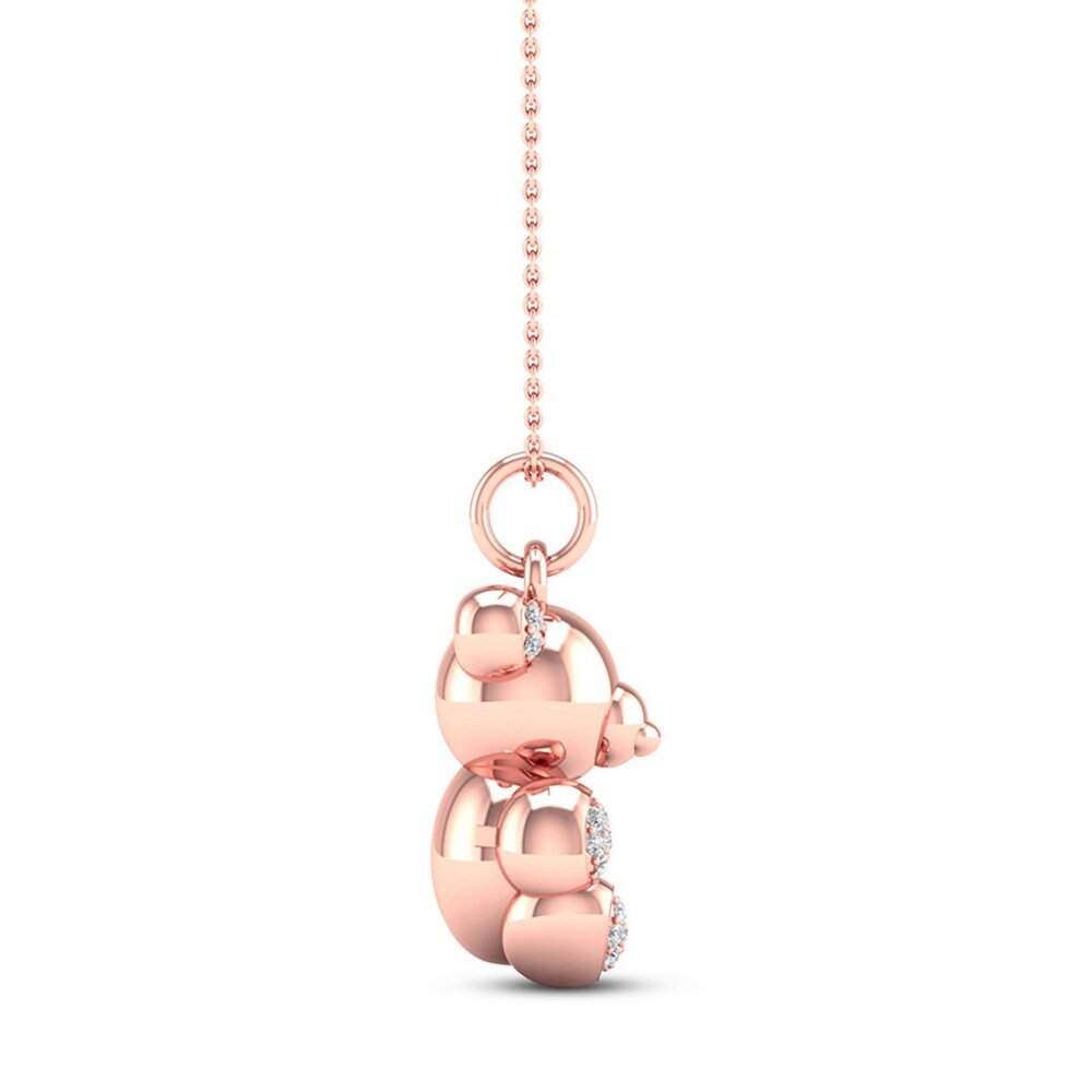 Bear Necklace 1/15 ct tw Diamonds Sterling Silver 14K Plated VFrbjKp3