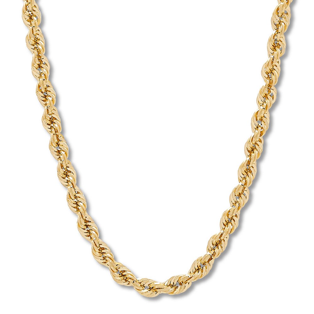 Hollow Rope Chain 14K Yellow Gold 24\" Approx. 6mm VKrPt6fv