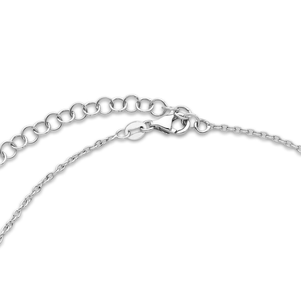 Diamond Choker Necklace 1 ct tw Round 14K White Gold 16\" Adj. VXlciFPI