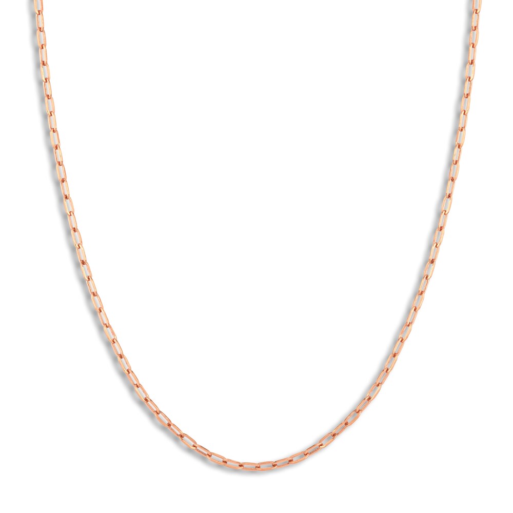 Paper Clip Chain Necklace 14K Rose Gold 24\" VoiDUmeL