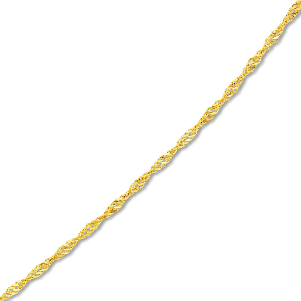 Singapore Chain Necklace 14K Yellow Gold 20\" WcKoYAN9